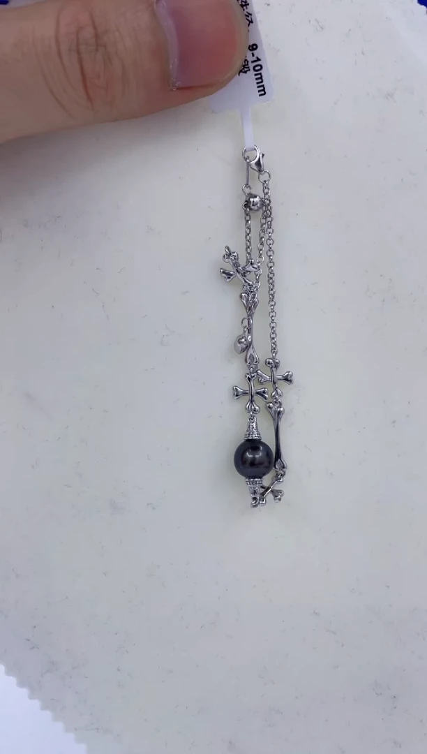 银S925镶嵌手链海水珍珠