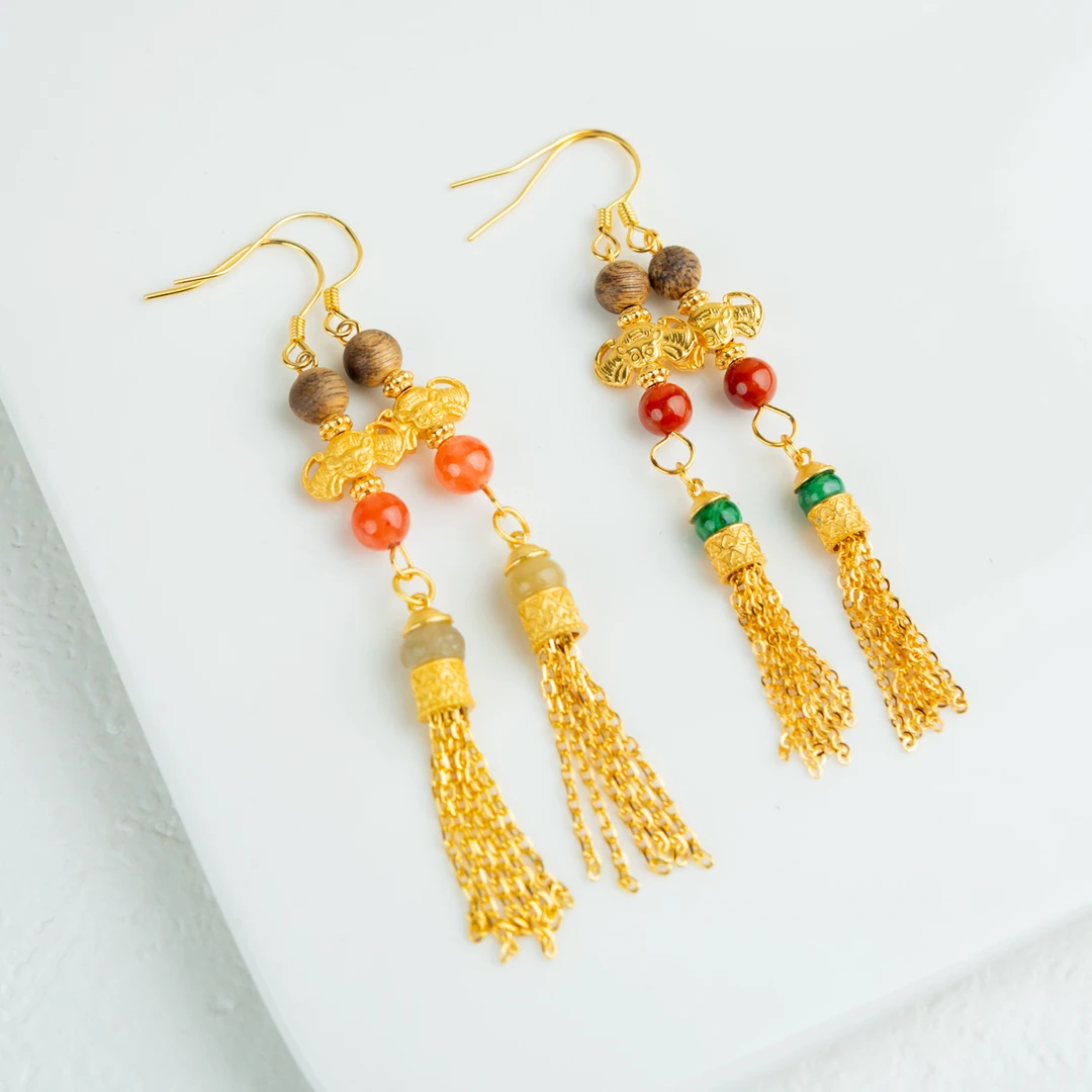 沉香比翼双飞·越南沉香 芽庄白棋楠耳坠耳环耳链（多样性发其一）