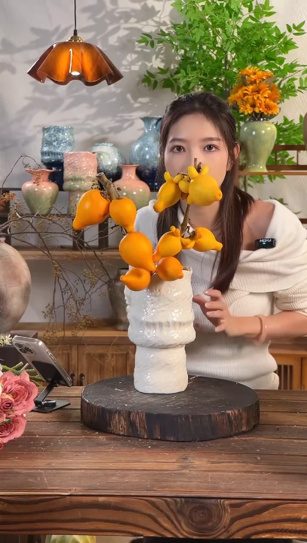 【褶皱净版花瓶】陶瓷无孔水培创意素雅民宿软装茶几摆件花瓶