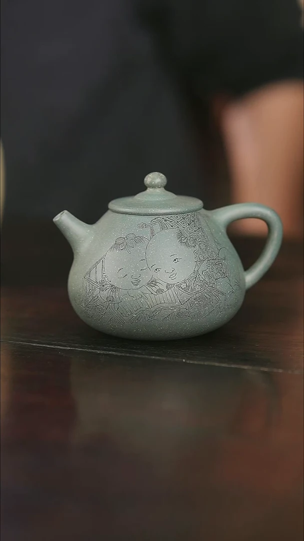 茶杯紫砂山冰婴戏壶5