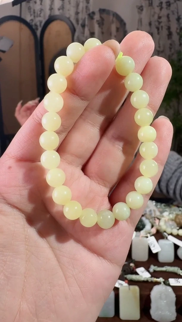 未镶嵌手串和田玉黄玉手串 8mm