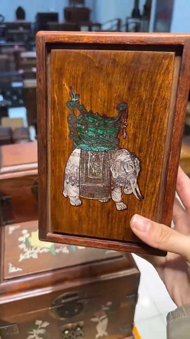 【闪购商品】木吉祥如意螺钿机关盒