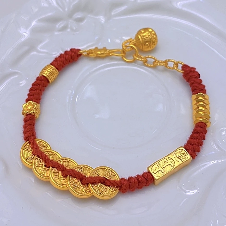 手链 1703-新中式五帝币盘缠手链手工编织时尚可调节