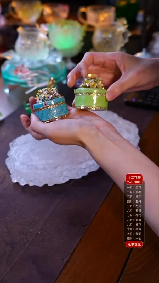 手工艺品琉璃樱花珐琅2只