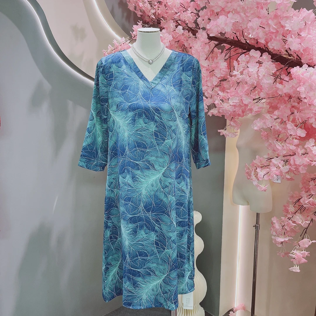 2024新款妈妈装时尚减龄中长款连衣裙3625  102