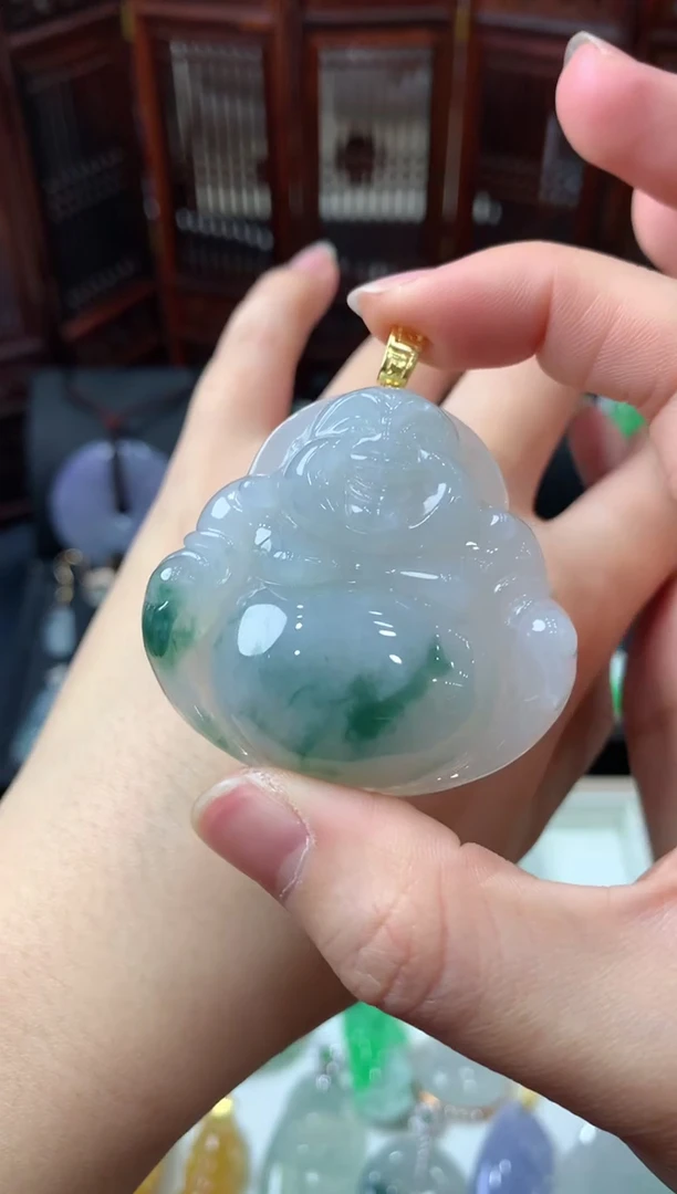 【闪购商品】翡翠吊坠(不含链)18K金镶嵌挂件