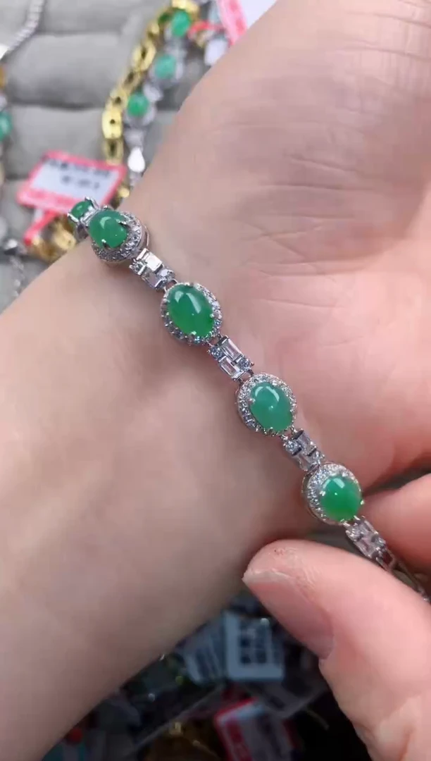 银S925镶嵌戒指翡翠999--4