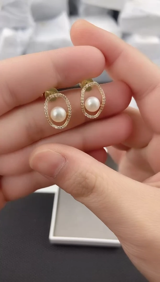 未镶嵌耳饰淡水珍珠ed1045