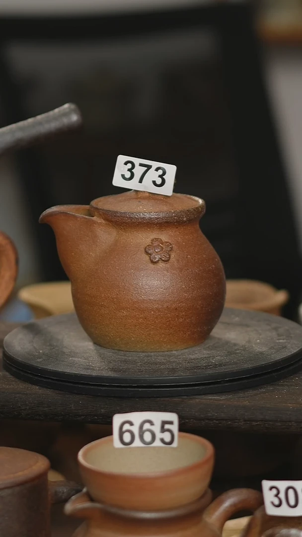 上***@纯手工柴烧粗陶手抓壶300ml髙款