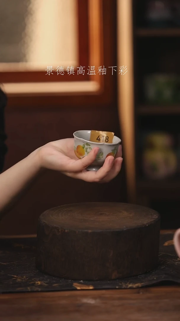 陶瓷景德镇高温釉下手绘陶瓷@L418@