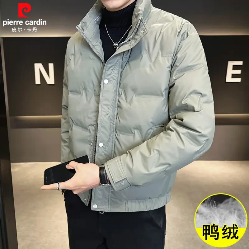 皮尔卡丹冬季免洗时尚男士羽绒服轻薄保暖2025百搭休闲加厚外套潮