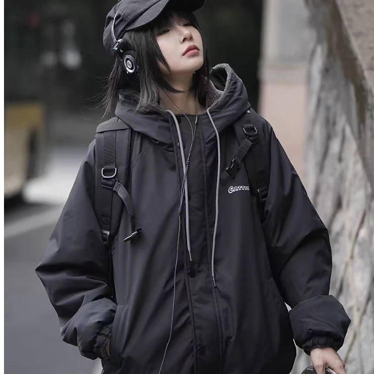 东2025【X】10月26日 男童女童时尚黑色两面穿连帽棉服6106-