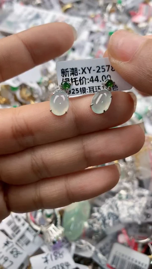 银S925镶嵌戒指翡翠111---9