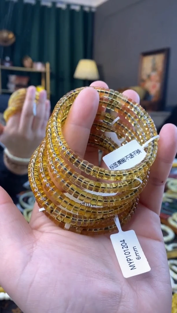 【闪购商品】蓝珀手串未镶嵌6mm药片微瑕多样性发其一