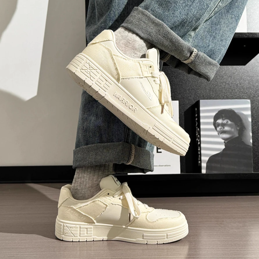 Warrior/回力多巴胺厚底板鞋新款百搭休闲鞋子复古拼接小白鞋男鞋