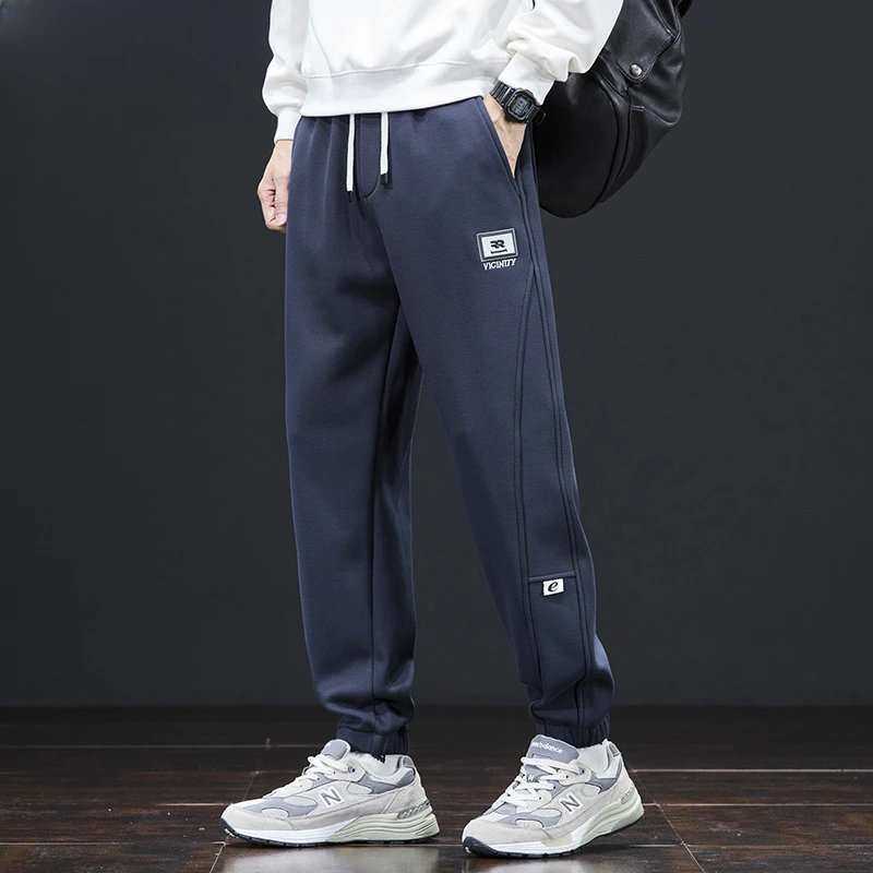 宽松休闲裤男士潮牌束脚裤卫裤哈伦百搭冰丝运动长裤九分裤子男款