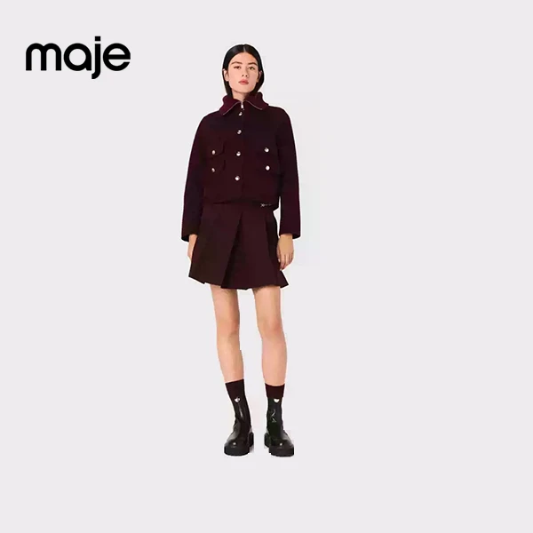 氛围感穿搭|Maje2025早秋新款可双面穿单排扣翻领外套MFPVE00722