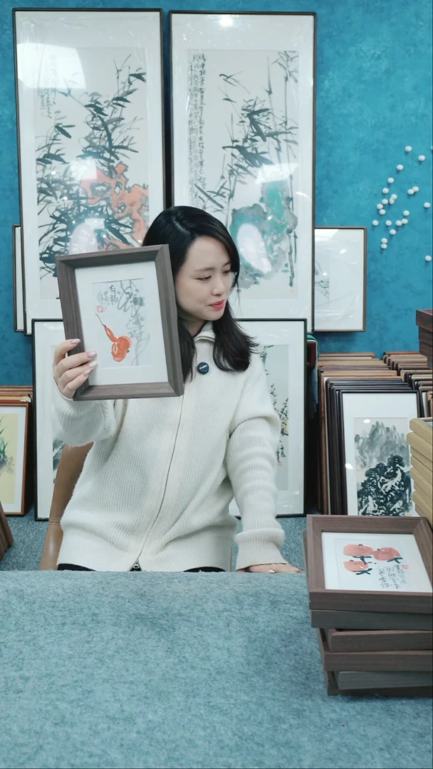 【闪购商品】国画8寸郑志超老师木质摆台