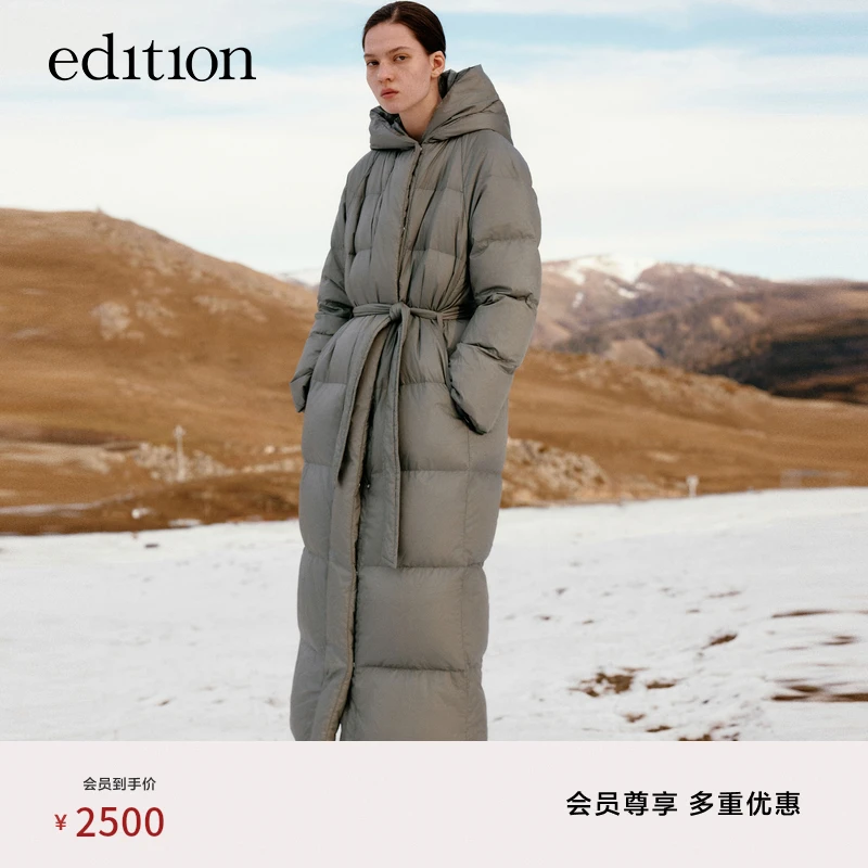 【E+轻生活系列】edition高能感轻暖连帽瘦长羽绒服#EBC4EIN020