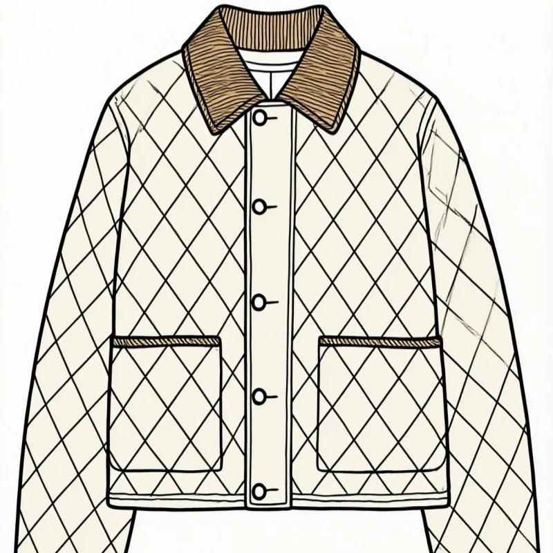 长袖棉衣宽松型格子秋冬梭织绗缝格纹棉服翻领