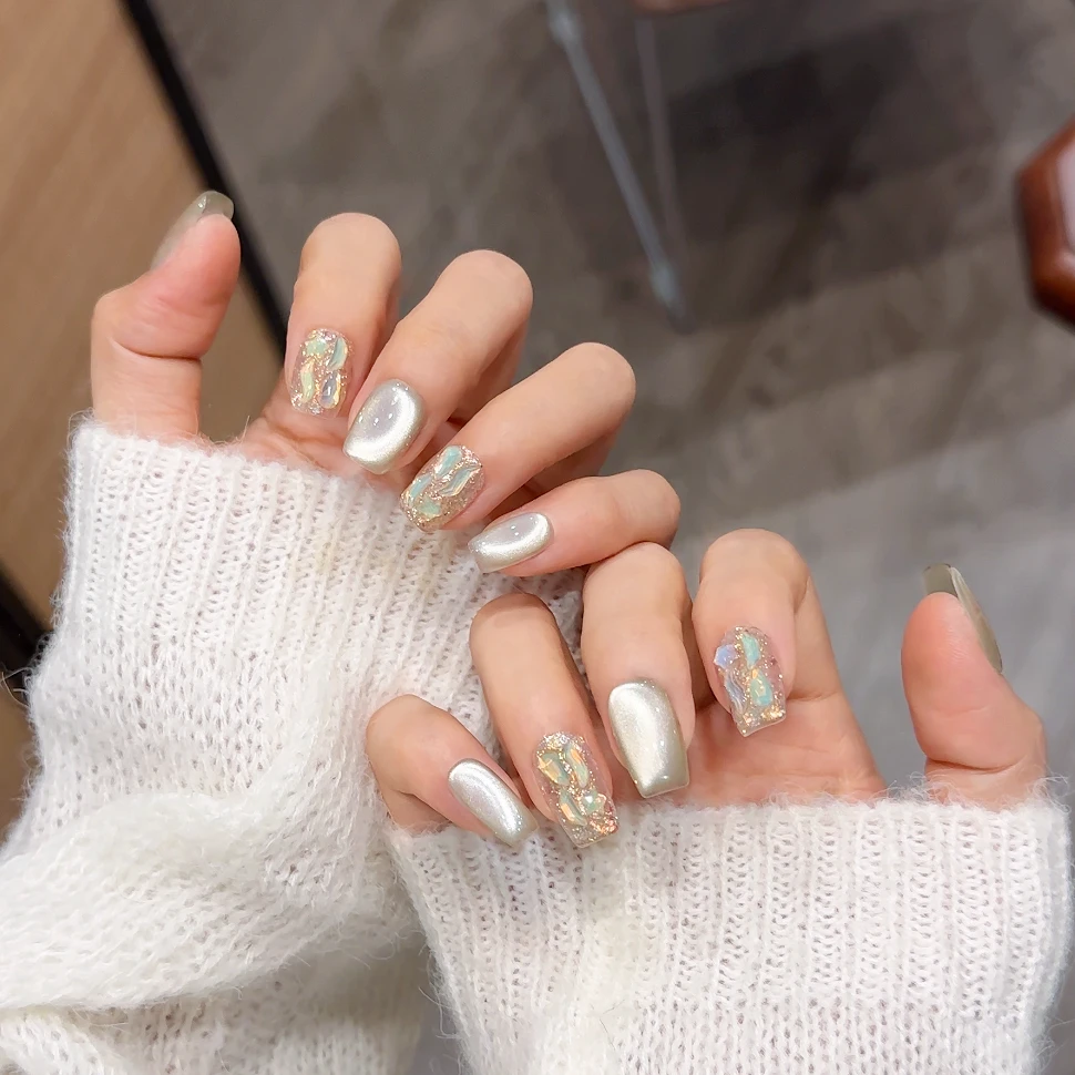 【青提奶绿】手工穿戴甲10片装可拆卸宠粉爆款气质美甲贴WY