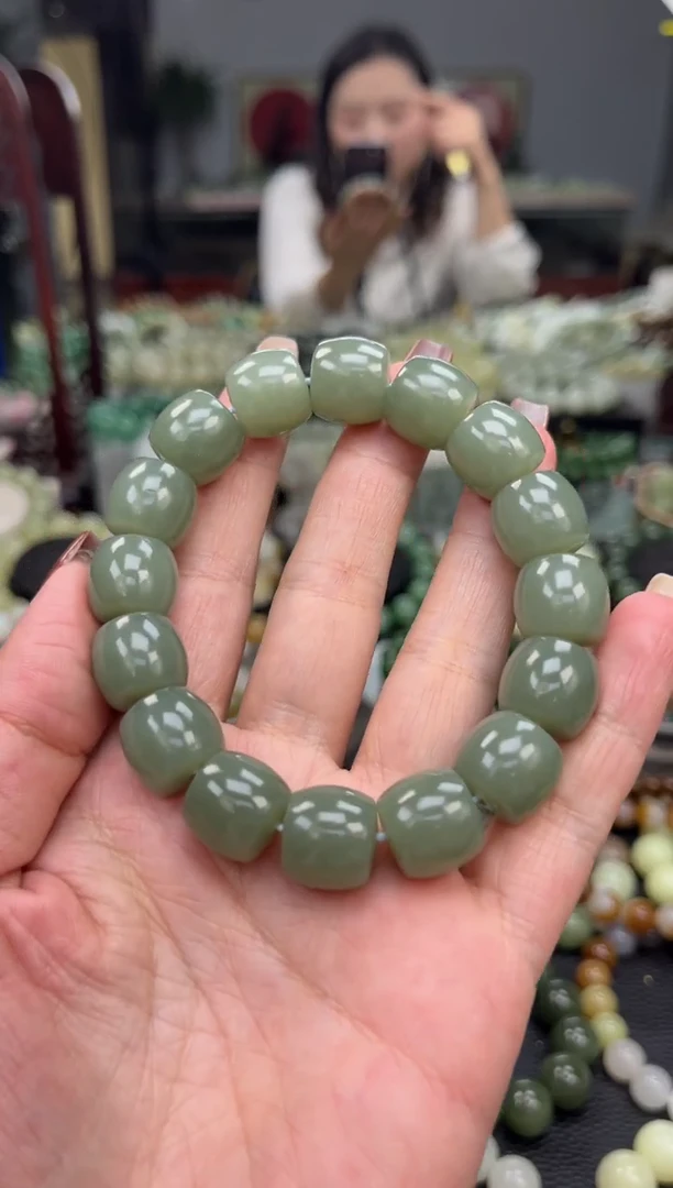 【闪购商品】和田玉手串未镶嵌新疆且末蓝卡14