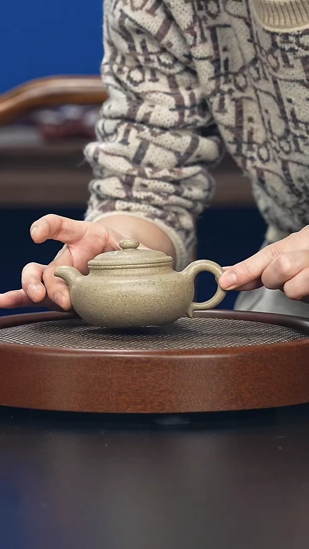 茶壶紫砂仿古-黑段-全手工微微瑕