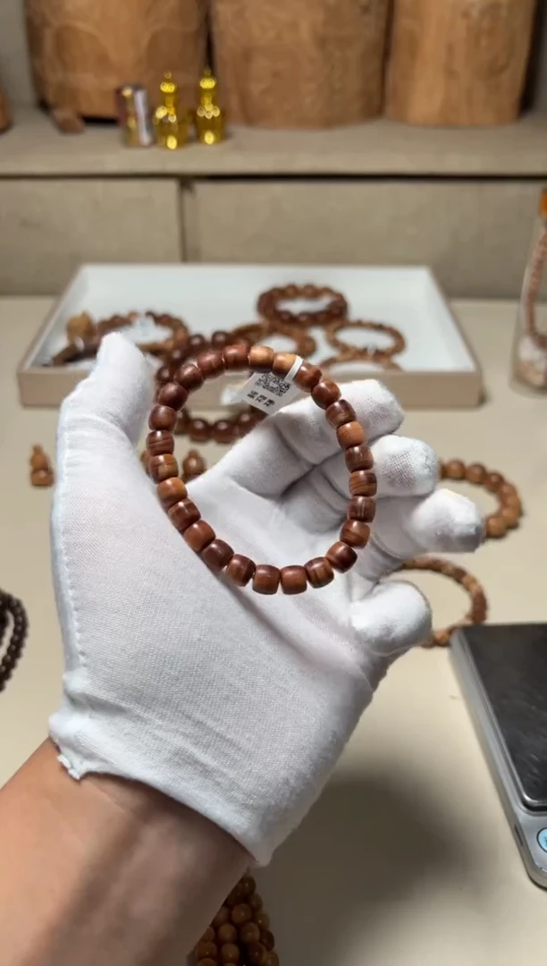 檀香木手串/手链沉水78直切横纹黑肉 尾档福利