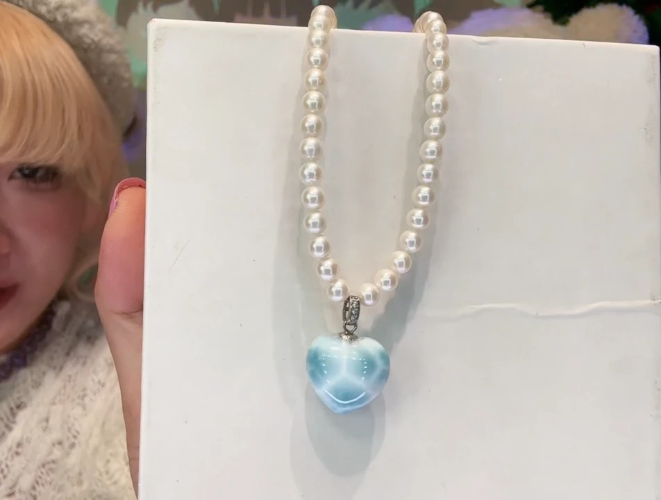 未镶嵌针钠钙石（海纹石）颈饰黑糖kiki