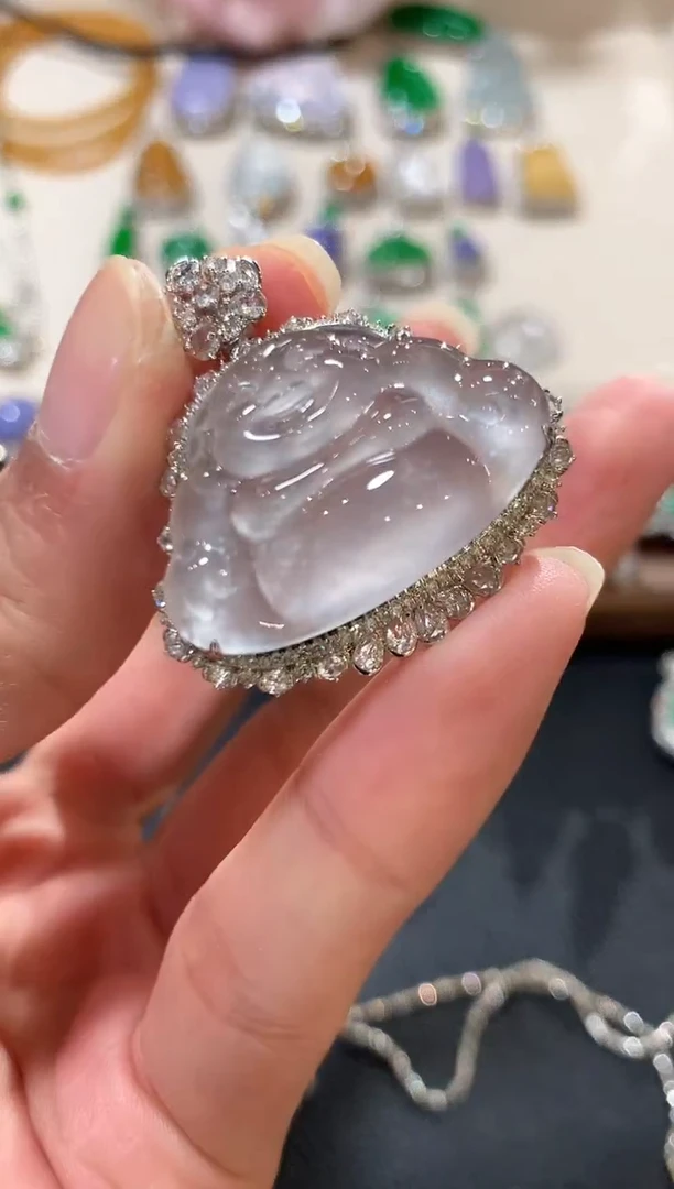 吊坠(不含链)18K金镶嵌翡翠z172