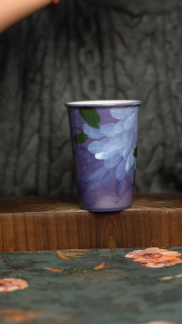 杯釉下彩手工手绘同款陶器