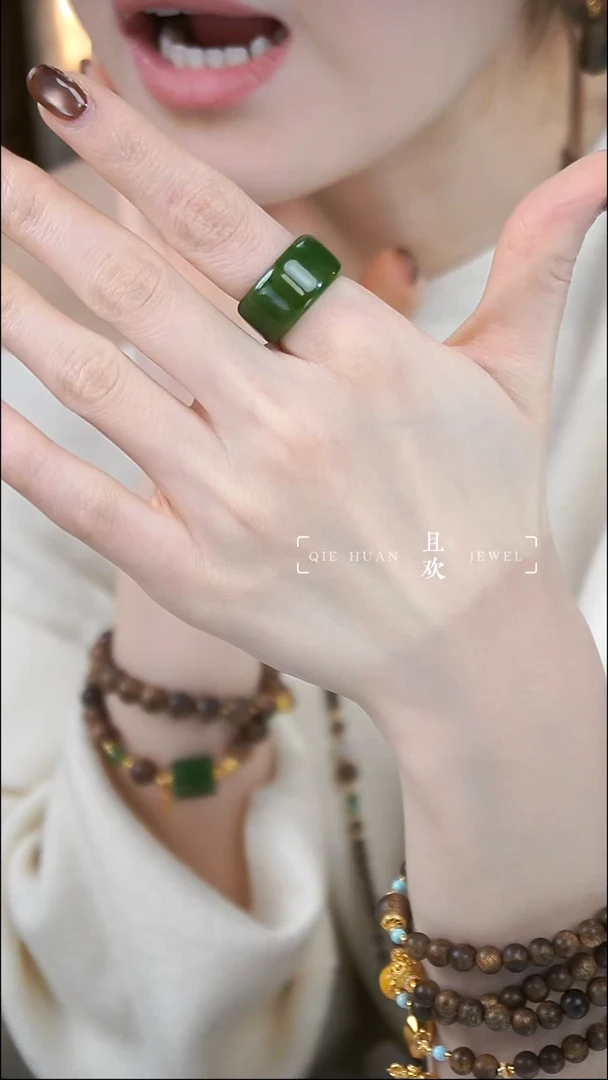 未镶嵌戒指和田玉天然和田玉碧玉戒圈