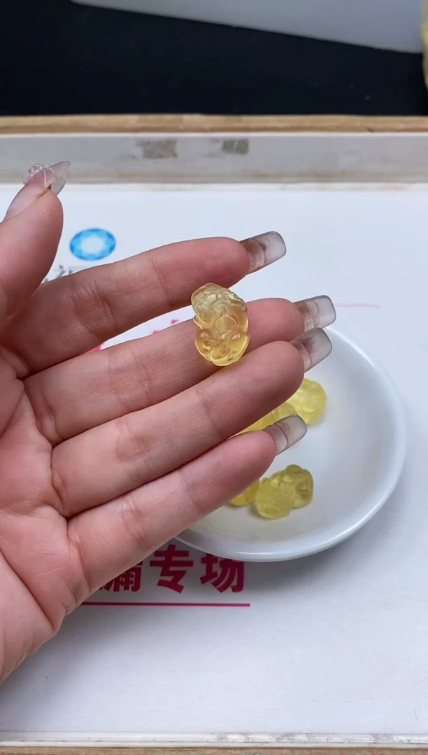 水晶珠宝半成品未镶嵌C933 黄水晶 金钱貔貅1个9.9元