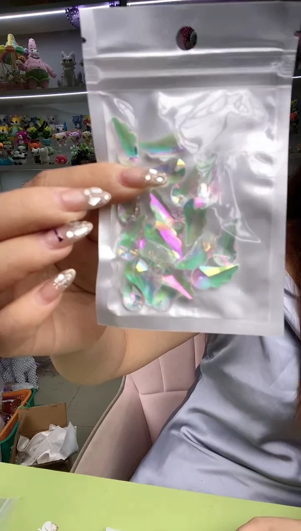 玻璃11105天使粉包绿20个