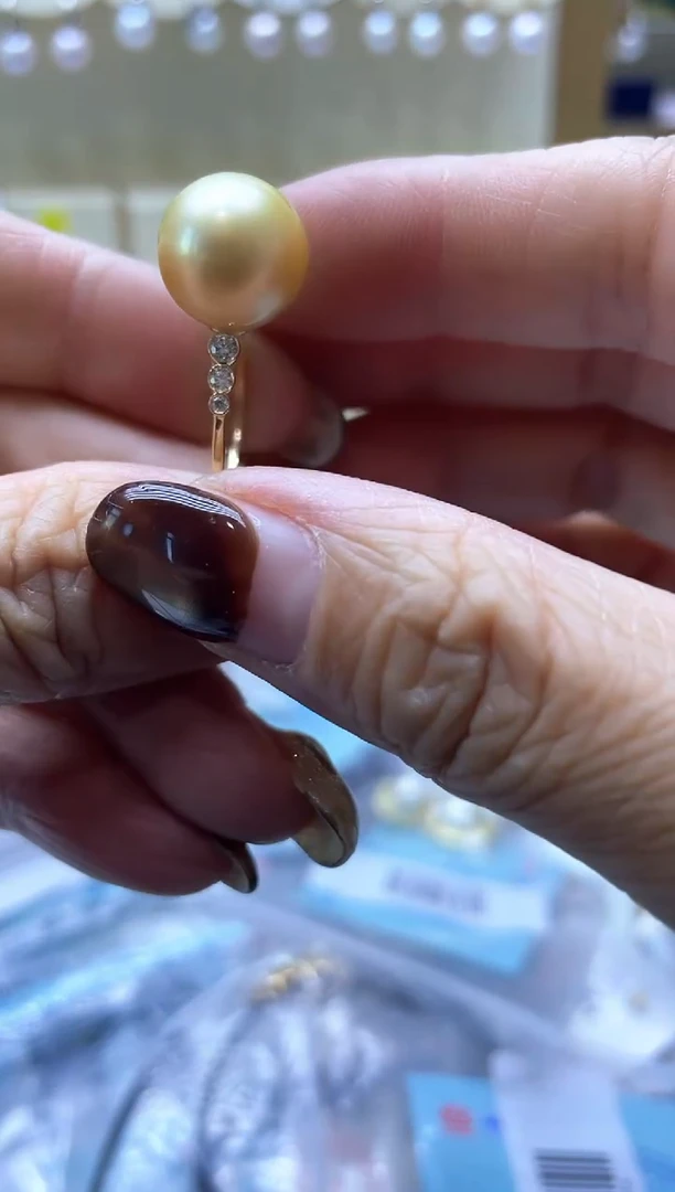 【闪购商品】海水珍珠戒圈18K金镶嵌2