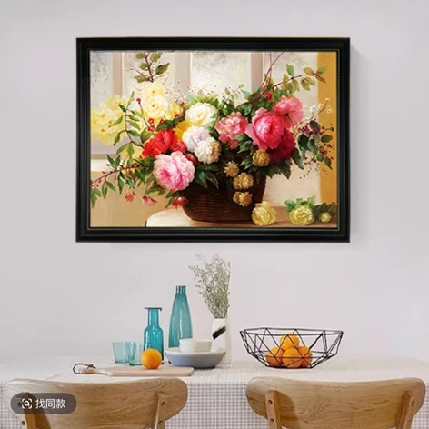 【缤纷花篮】2015美式餐厅画轻奢客厅 卧室走廊过道装饰画