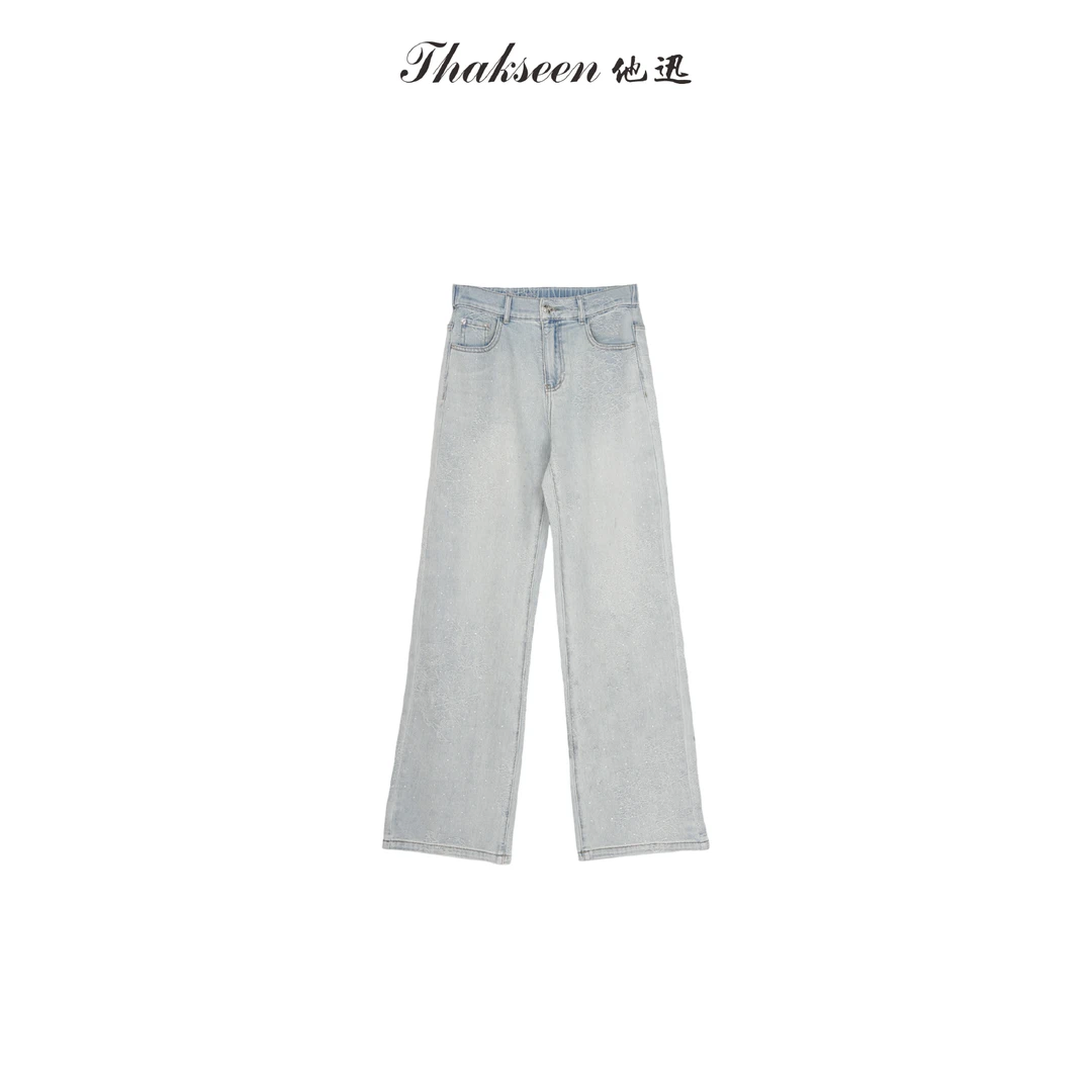 thakseen/他迅夏季高个子裤子水洗女阔腿裤牛仔裤425223610179