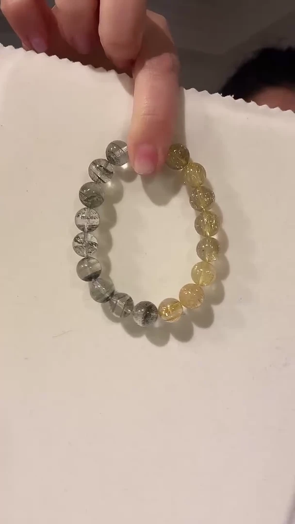 【闪购商品】水晶手链未镶嵌绿幽灵 金发晶半半