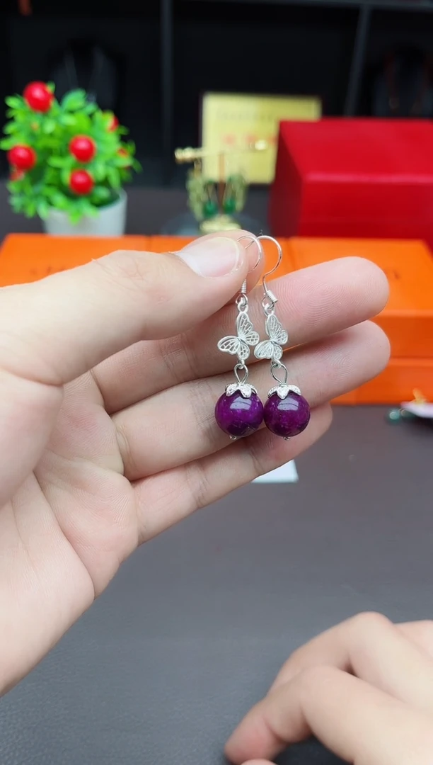 【闪购商品】玛瑙/玉髓耳钉银S925镶嵌414000