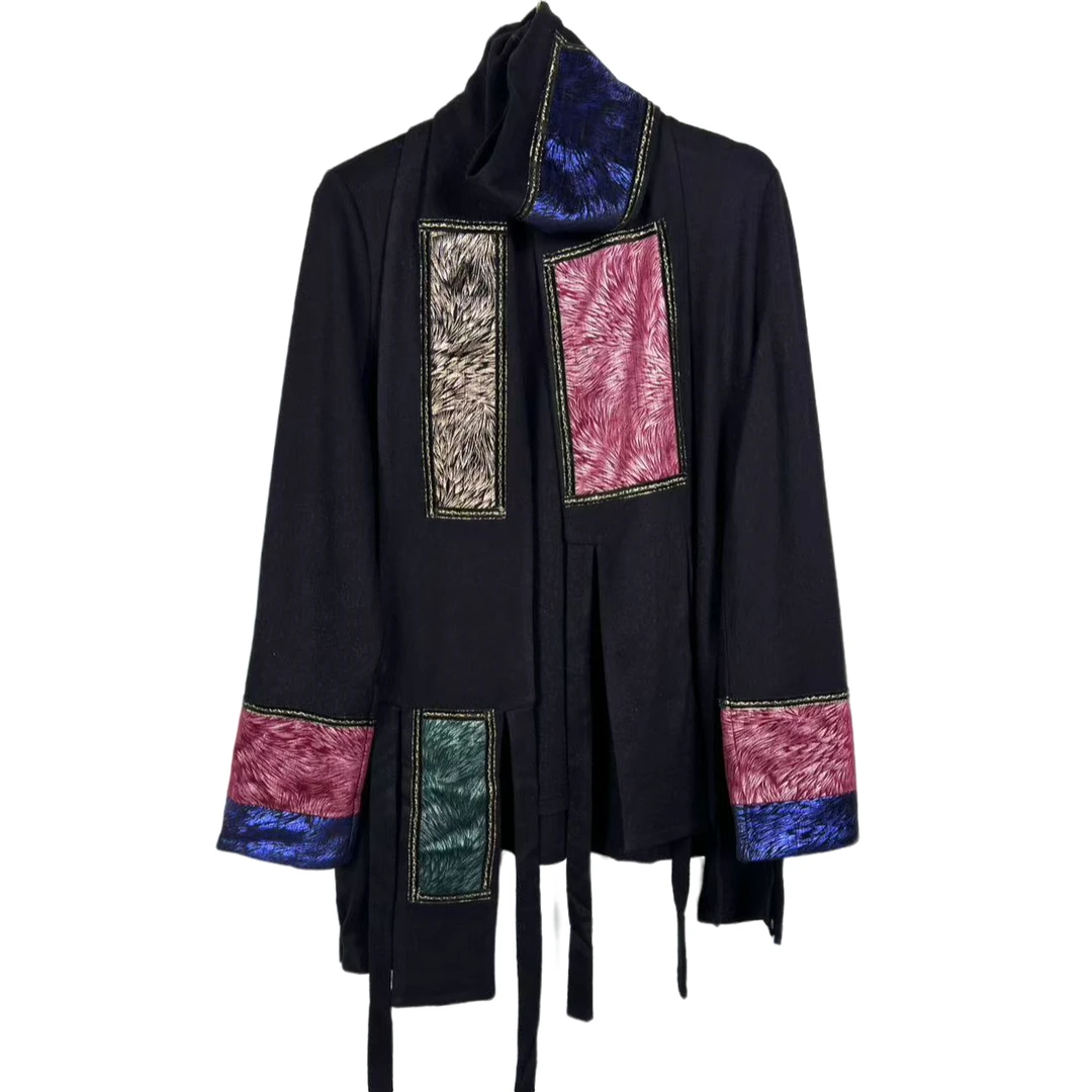 朱总服饰原创设计J782国风围巾款衬衫