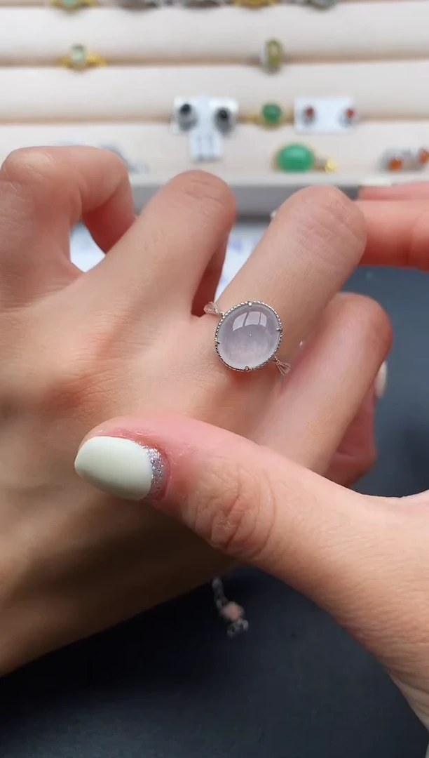 银S925镶嵌戒指翡翠8888888+2