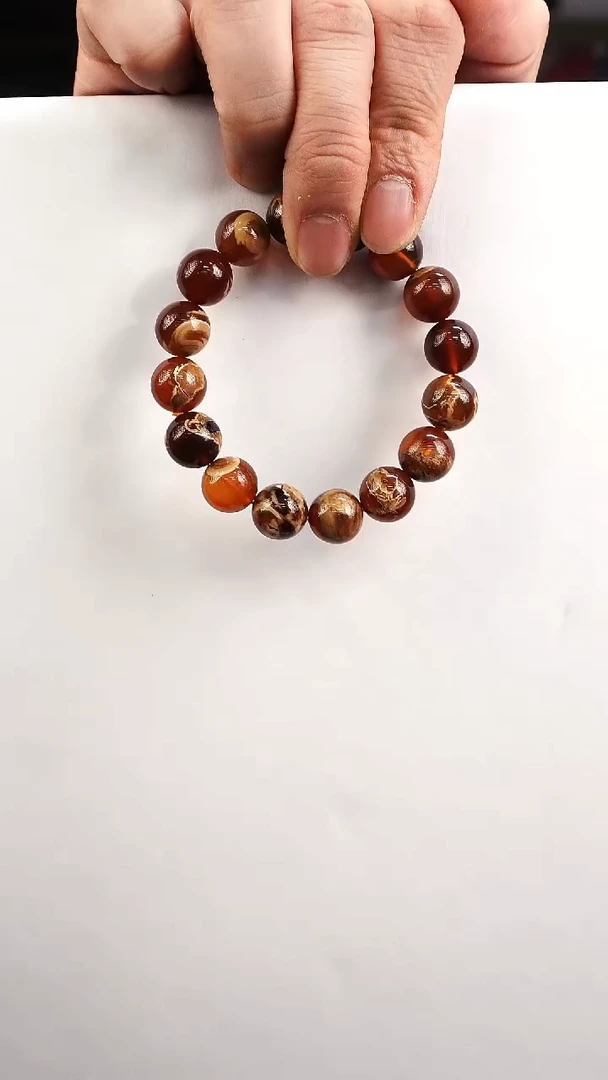 未镶嵌琥珀手串紫蜜溶洞12+多样性发其一