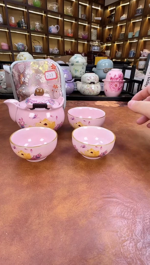 粉色猫咪宝瓶旅行