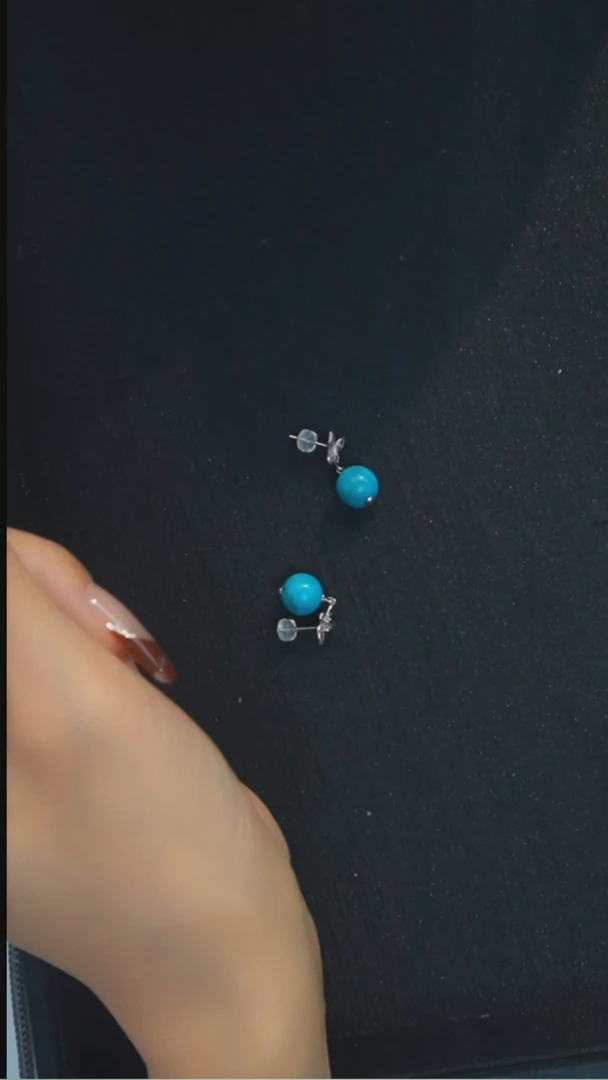 未镶嵌绿松石耳环发货一件