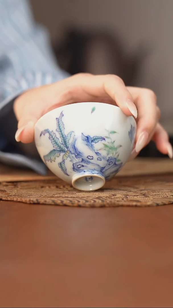 杯晴山素华青花芭蕉