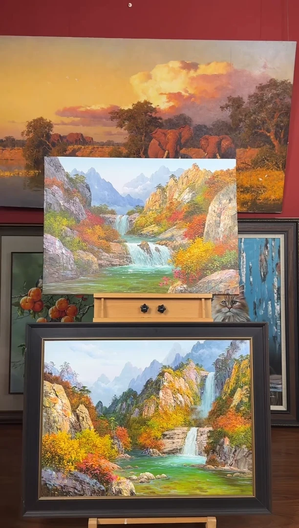 油画【75号】约90*60cm丨朝鲜原创纯手绘孤品油画丨顺丰包邮