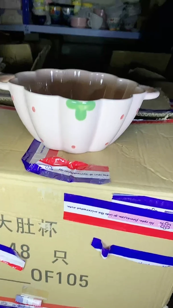 釉下彩加厚双耳汤盆