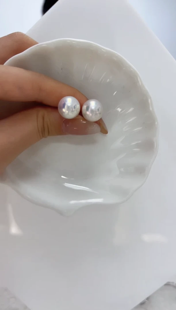 【闪购商品】淡水珍珠DA18K金镶嵌耳钉 11 SS169