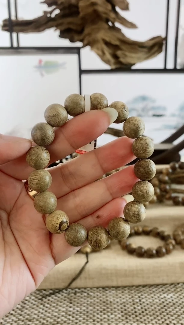 沉香手串一***愁海南倒架老料12+MM单圈