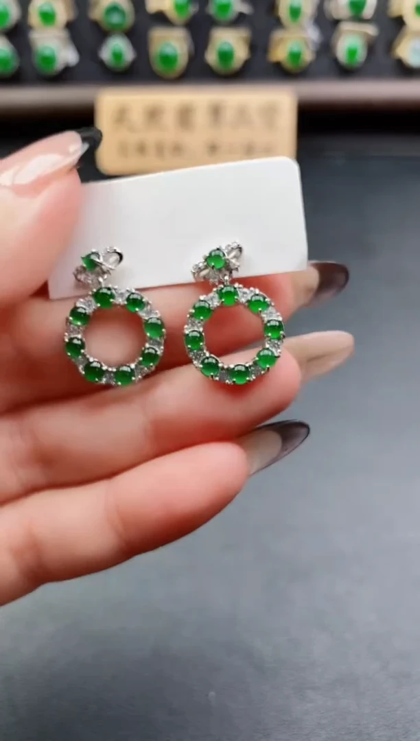 银S925镶嵌戒指翡翠1